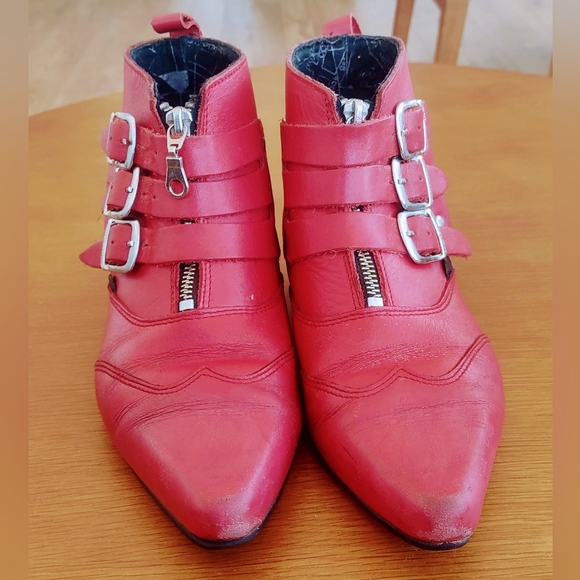 Underground Blitz Winklepickers Red - Picture 2 of 5